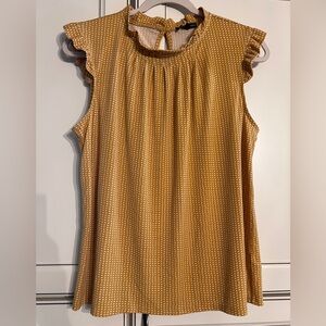 Adrianna Papell Mustard Polka Dot Blouse